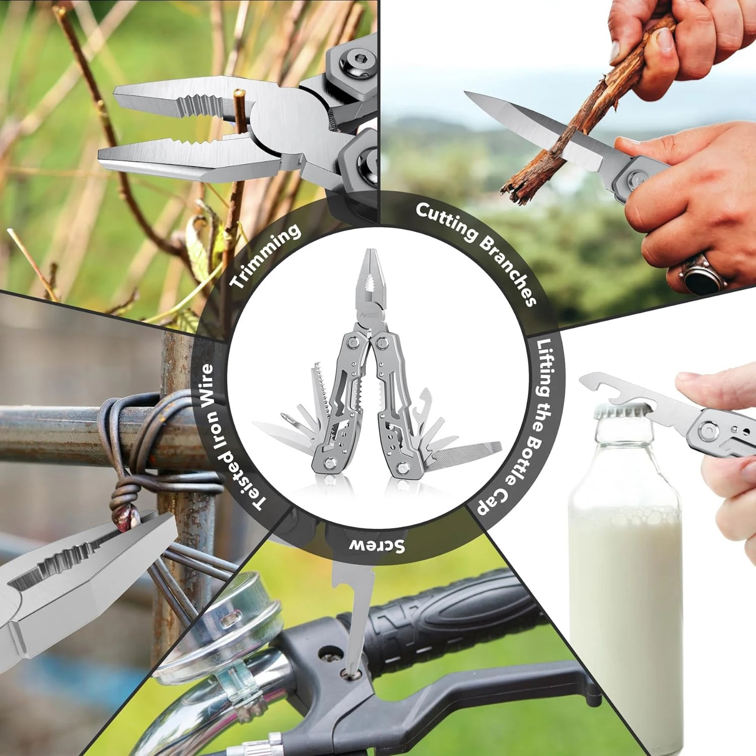 14In1 Multitool Pliers Premium Portable Safety Locking Pocket Knife Apply to Survival Camping Gifts for Dad Husband Boyfriend 240926