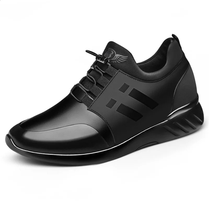 YEWNUW Height Increase Sneakers For Men Running Elastic Breathable Monochrome Comfortable Casual Shoes 240924