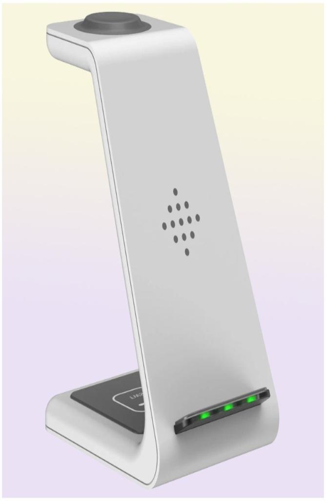 20W Multifunctional 3 in 1 Wireless Chargers for Mobile Phone Headset Standing Charger Black and White 2colors 71129A7637088