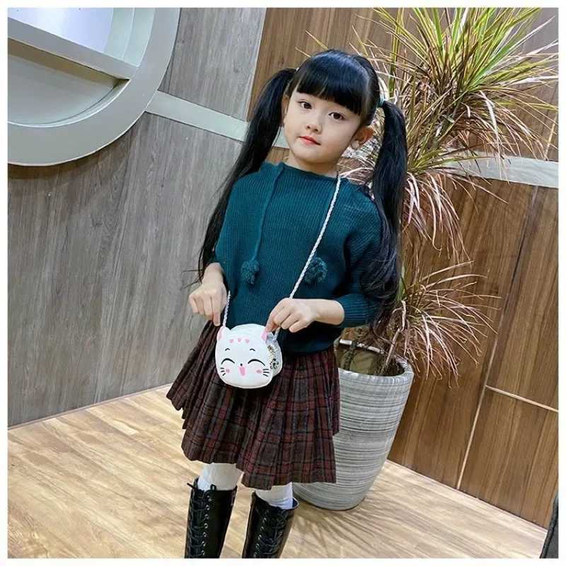 New Childrens Crossbody Bag Cute Cat Kids Fashion Coin Purse Handbag Cute Mini Shoulder Bag for Girls and Boys LX241104