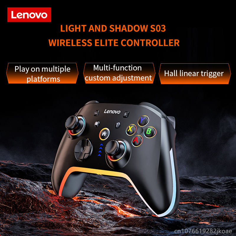 New Lenovo S03 Six Axis Gyroscope Dual Vibration Wireless Bluetooth Gamepad For Nintendo Switch TV PC Joystick Controller 800mAh