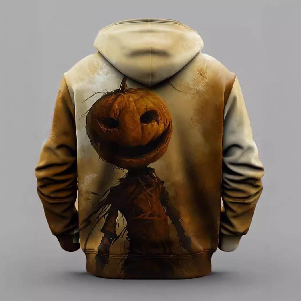 Men's Halloween Hoodie: 3D Printed Spooky Sweatshirt for 2024 dh910320090