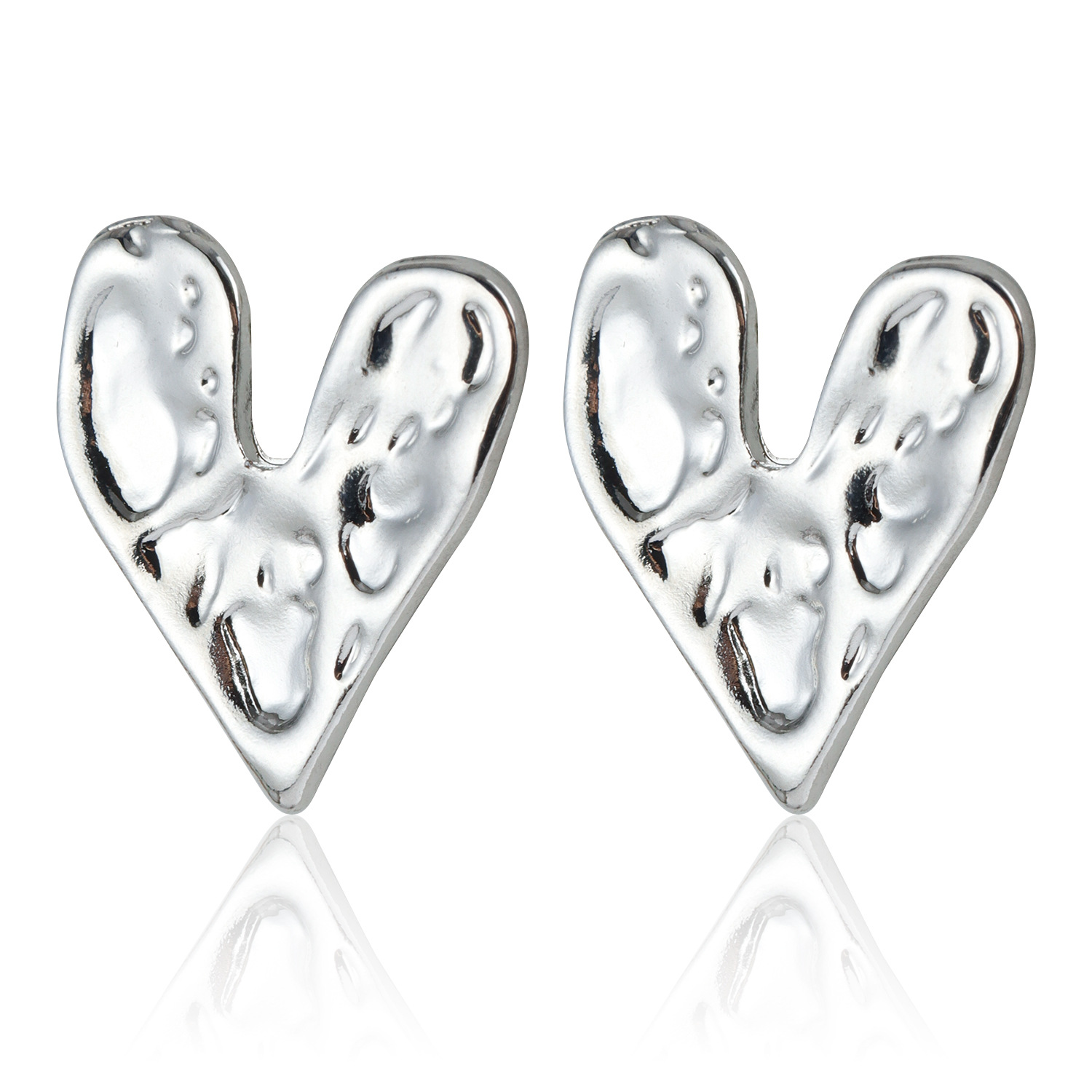 Ins Hot Vintage Lava Heart Geometric Earrings for Fashionable Look Stainless Steel Gold Plated Silver Color Stud Earrings Y2K Jewelry 2025 Trending Pa