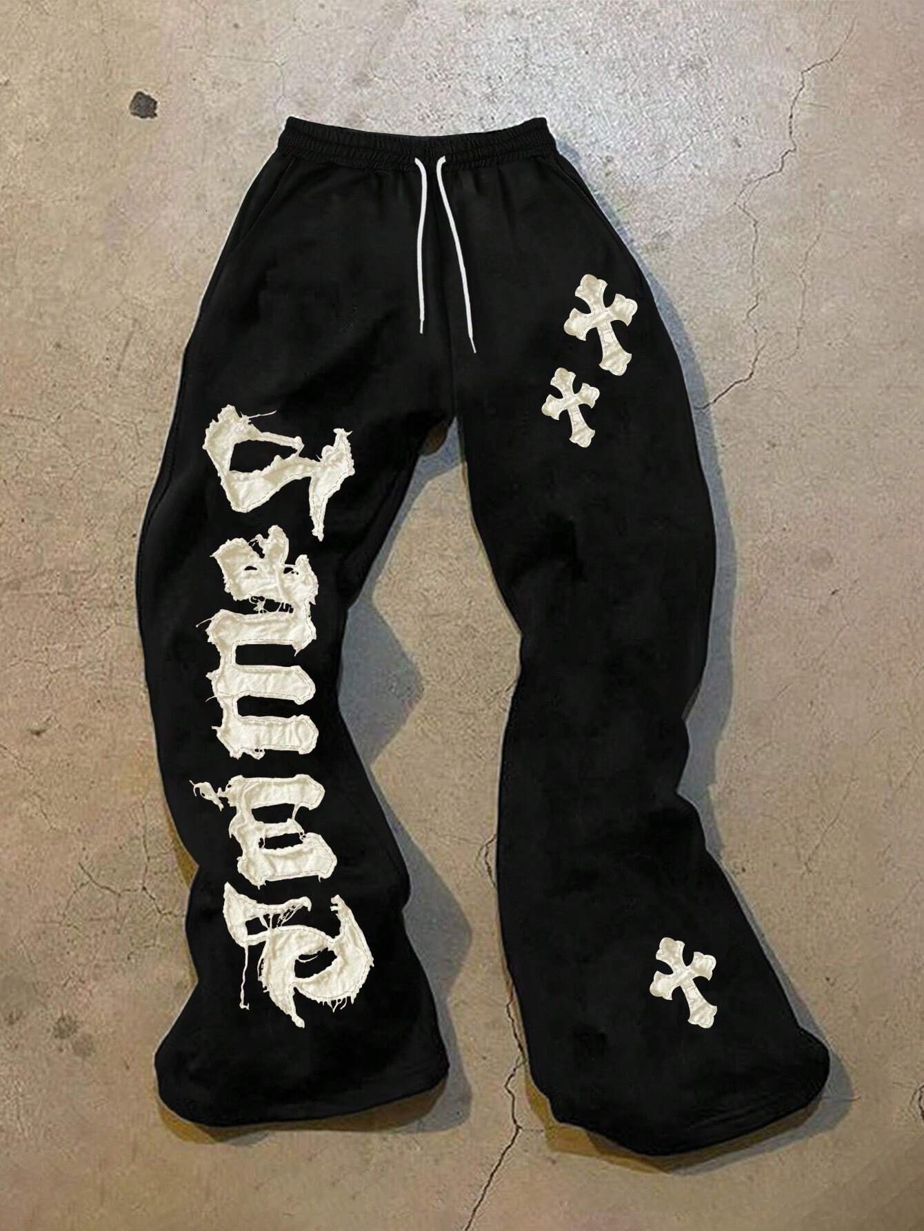 Men's Simple Printed Casual Sweatpants,Halloween Clothes