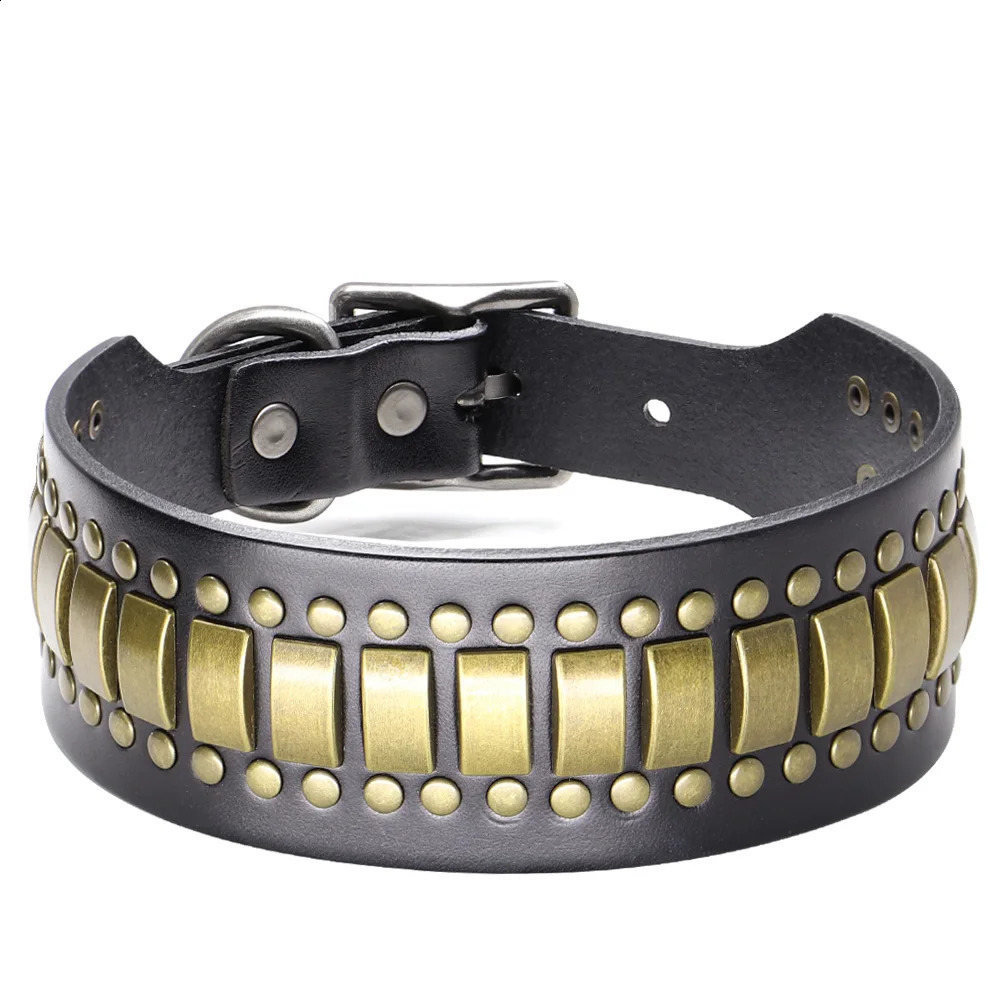 Leather large dog collar 2-inch wide diamond dog collar durable spike pet necklace suitable for medium and large dogs bullfighting 240923