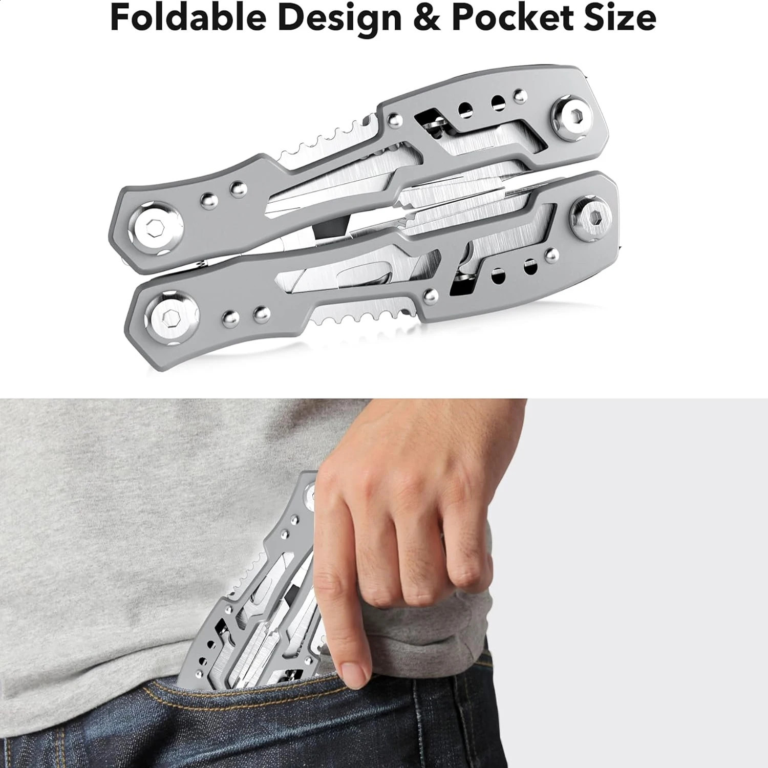 14In1 Multitool Pliers Premium Portable Safety Locking Pocket Knife Apply to Survival Camping Gifts for Dad Husband Boyfriend 240926