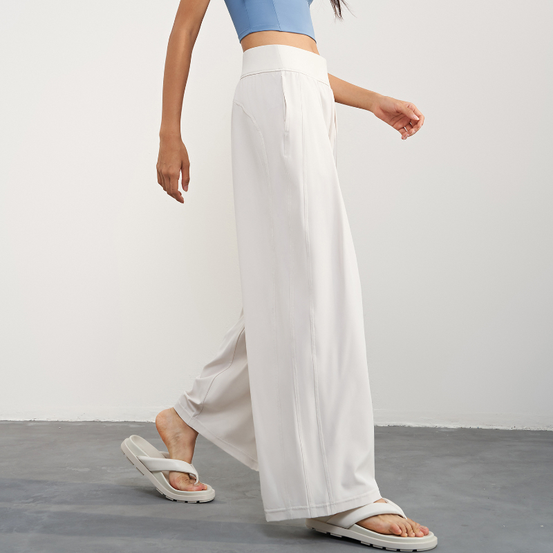 A Designer Sweatpants Cool Sunscreen Yoga Straight-Leg Womens Summer Thin High Waist Wide Legs Straight Pants Loose Quick Dry Fiess Trousers Jogger We