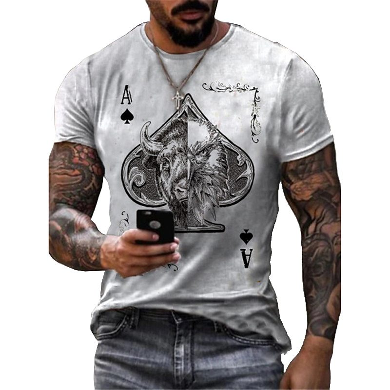 Men's 3D Printed Skull T-shirt Breathable Cotton | Spring/Summer 2024 Collection dh5727163
