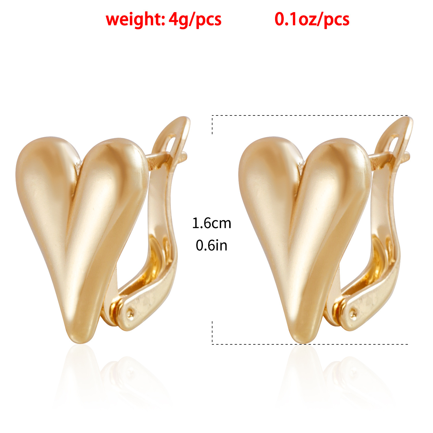 Elegant Heart-Shaped Stud Earrings for Women Chic Fashion Accessory Y2K Heart Stud Earrings Gold Plated Silver Color Zinc Alloy Jewelry Party Vintage 