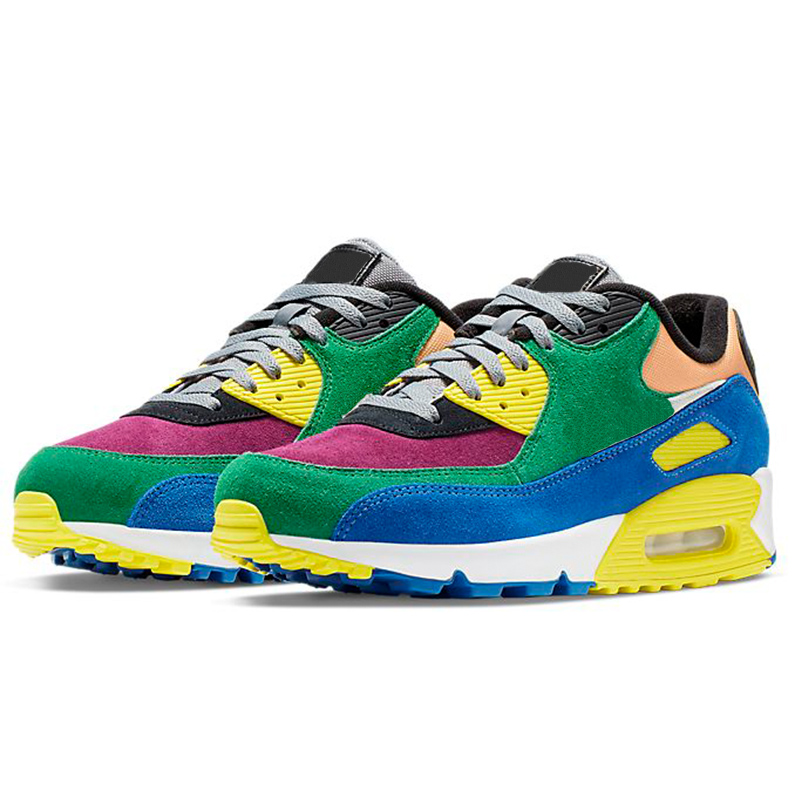 Classic 90 Men Women Running Shoes Triple Black Mesh Leather White Yellow Grey Moss Green Volt Obsidain Sneakers size 36-45