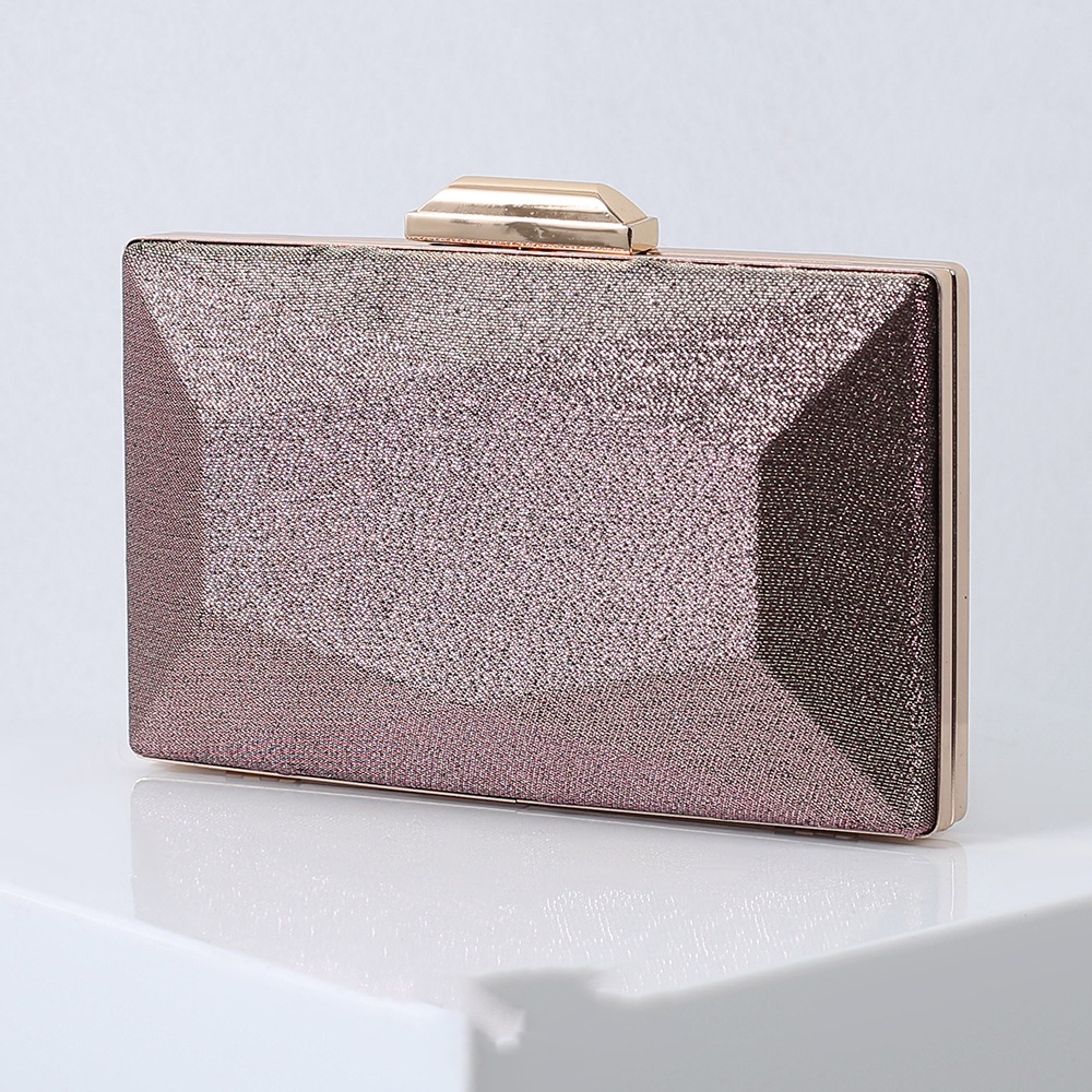 The new three-dimensional geometry dinner bag all match gradual change satin dress banquet bag European and American style simple hand bag