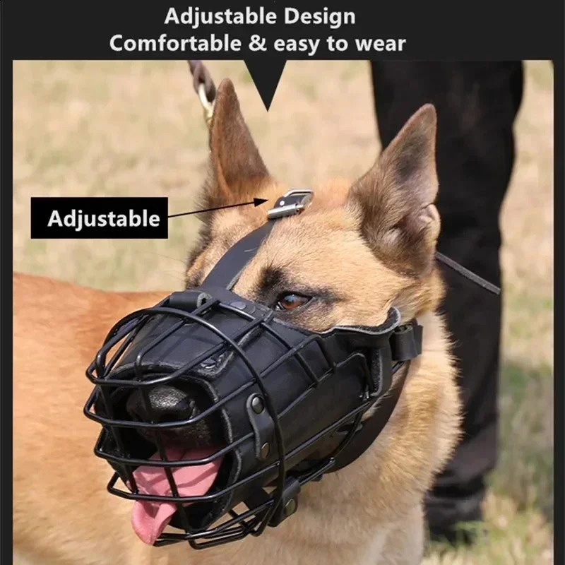 Anti bite dog training for German Shepherd Doberman and Rottweiler sniffer dogs mouth cage mask dog tactical impact metal mouth 240923