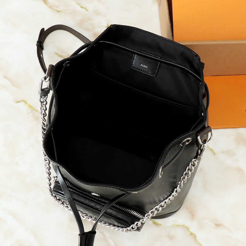 Women Trendy Fashion mini backpack Drawstring Backpacks Black Leather Backpack Student Bookbags Double Designer weekend bag Shoulder bags