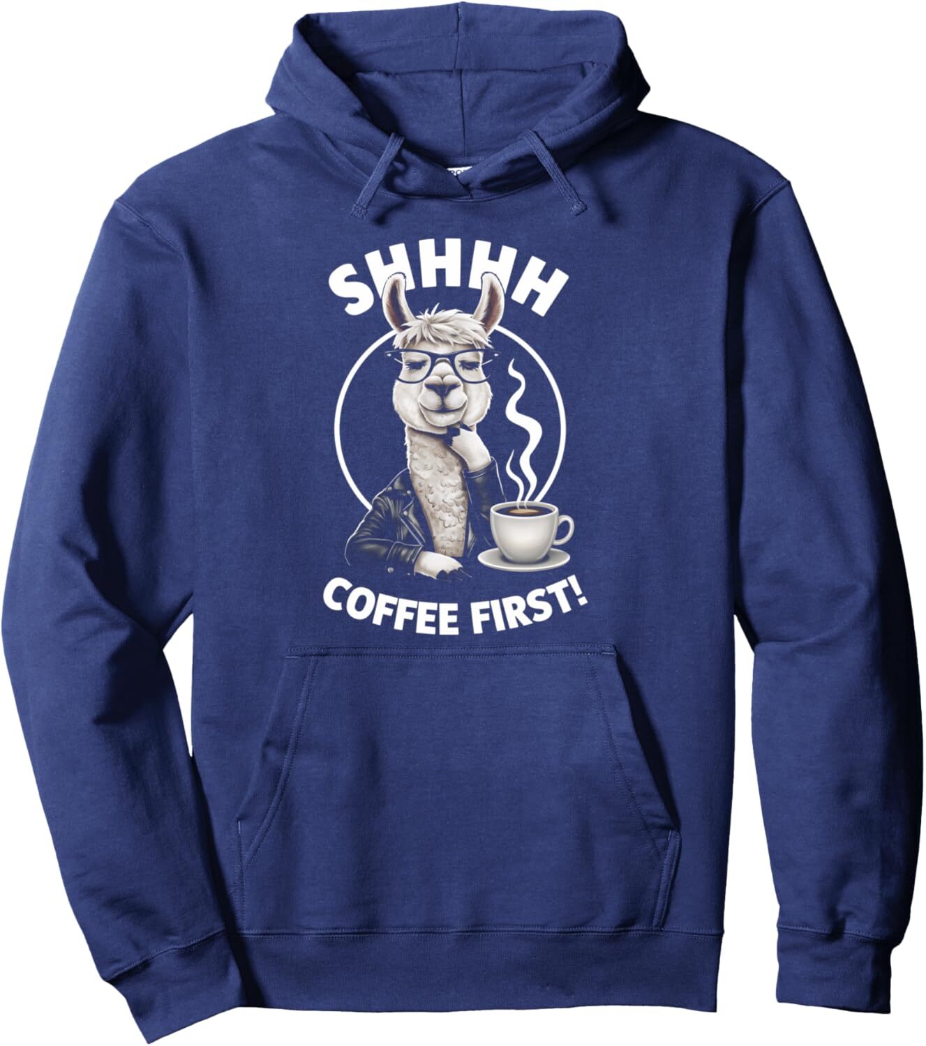 Hoodie for Mens Womens Llama Coffee Lover Apparel Funny Llama Drinking Coffee Pullover Hoodie Graphic Hoodies sweatshirt Pullover Long Sleeve