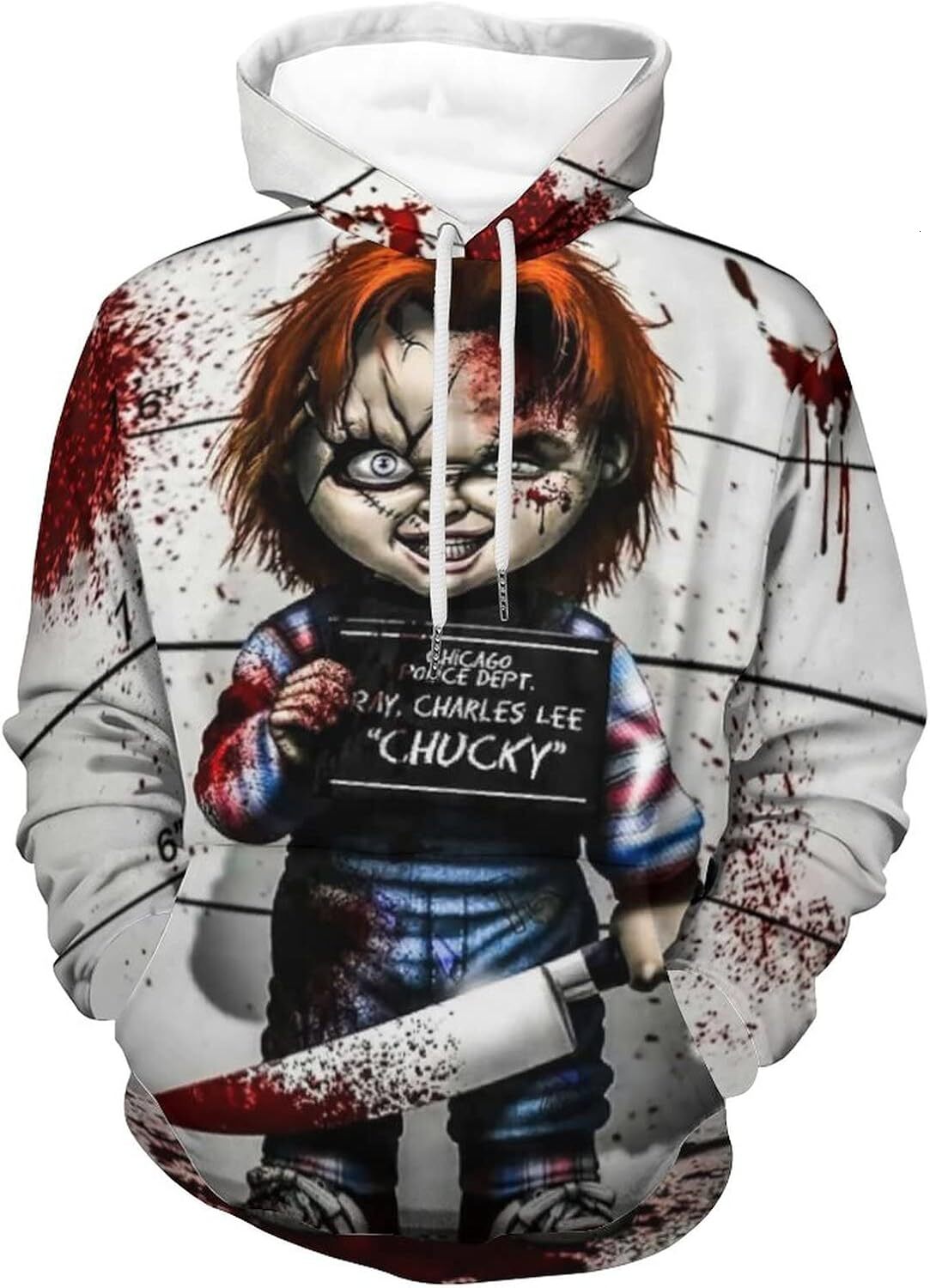 Hoodie for Mens Womens Chuckys Hoodie 3D Printed Graphic Cosplay Costume Novelty Horror Movie Hoodies Pullover Sweatshirt for Mens Graphic Hoodies swe