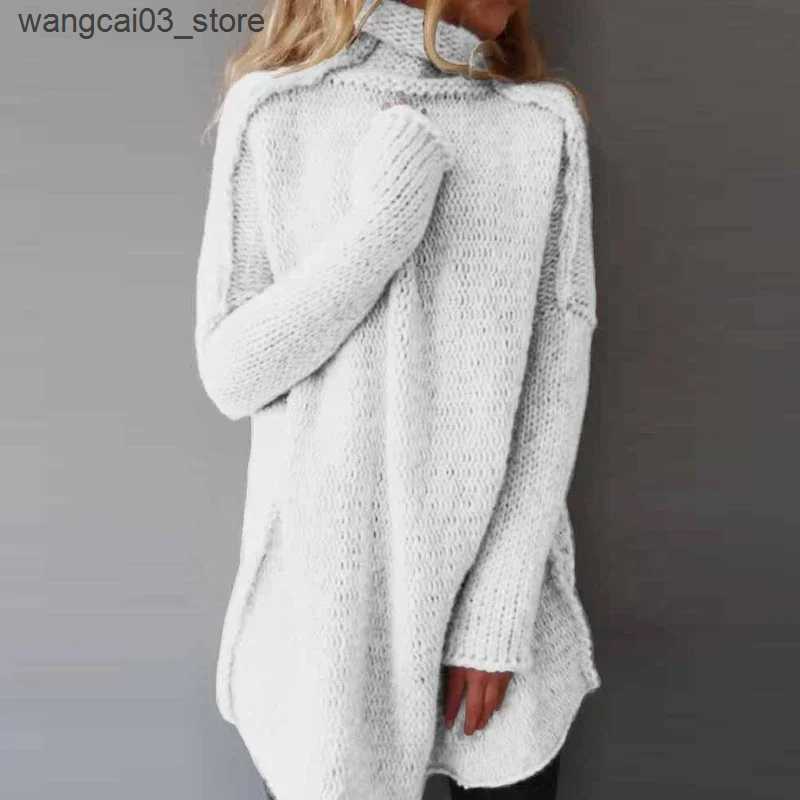 Maternity Sweaters Turtleneck Jumper Women Autumn Spring Knitted Loose Winter Long Sleeve Sweater Pullover Casual Simple Basic Jumpers Long Sweater L2