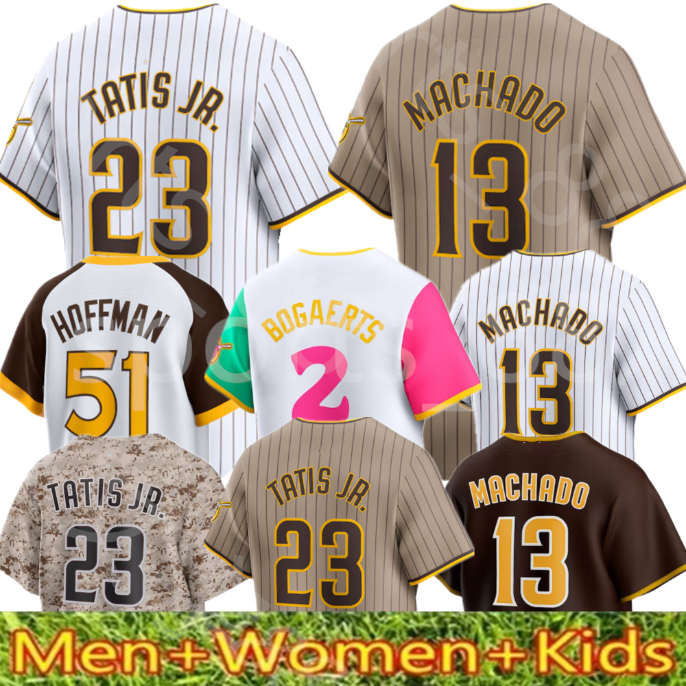 Custom S-4XL 22 Juan Soto jersey 23 Fernando Tatis Jr. 13 Manny Machado 9 Jake Cronenworth 19 Tony Gwynn 2 Bogaerts Lamet PadRE Baseball Jerseys