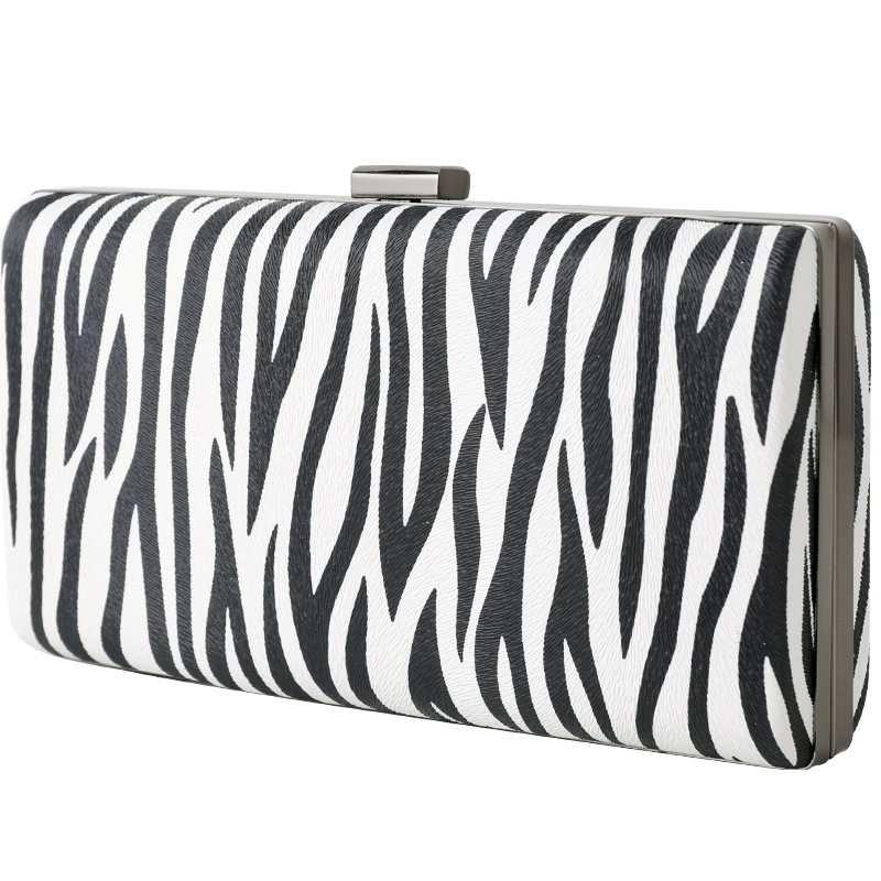 Zebra print dinner package Europe and the United States fashion clutch PU chain foreign trade evening bag 4