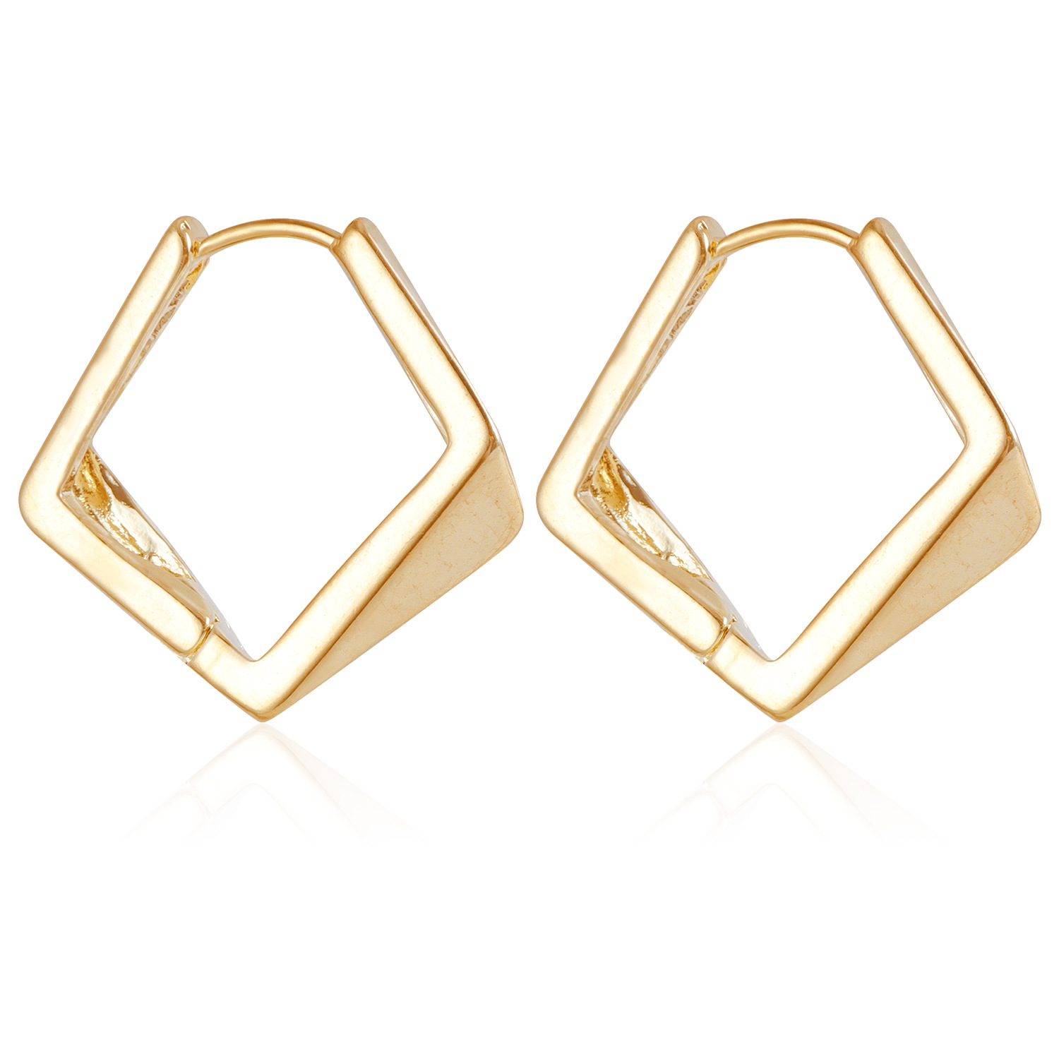 Geometric Irregular Design Multipoint Metal Earrings for Daily Wear Gold Plated Stainless Steel Hoop Earrings Modern Women's Earring Jewelry 2025