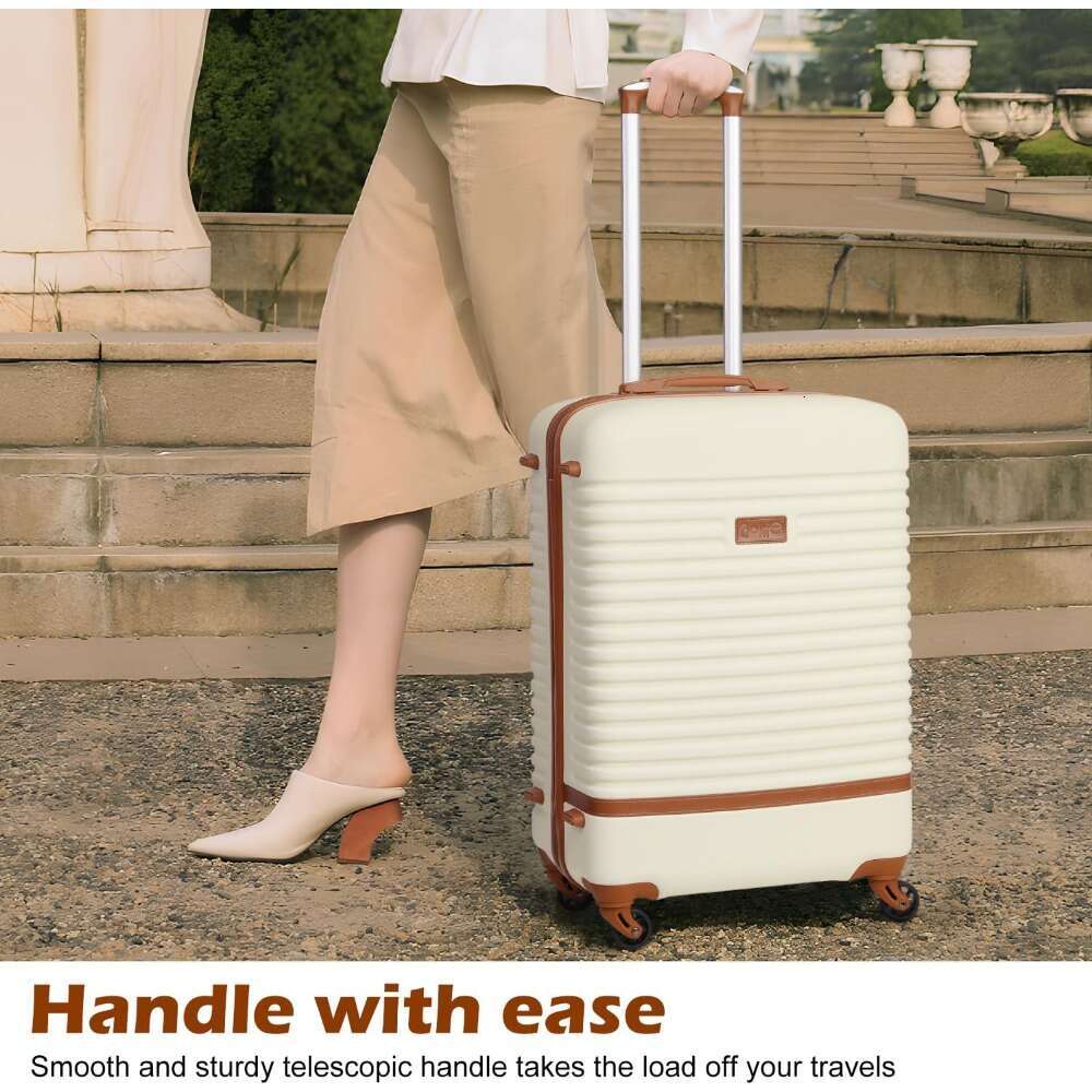 Suitcase 3 Piece Carry On Travel TSA Lock Spinner Wheels Hardshell Lightweight Lage Set 320e 4