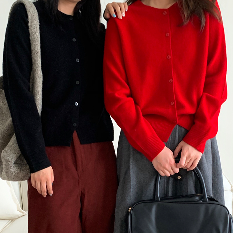 100% full wool seamless knit cardigan sweater loose casual basic section of fall and winter high quality sweater