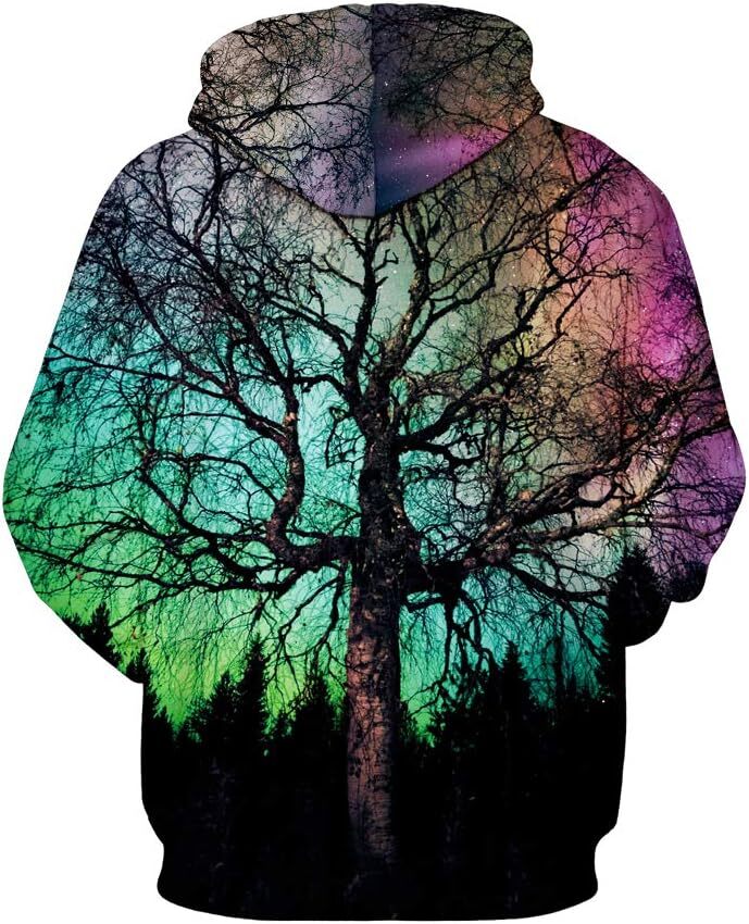 Hoodie for Mens Womens Unisex Hoodies Novelty Print 3D Patternv Hooded Pullover Sweatshirt with Pocket GraphicPullover Long Sleeve Warm