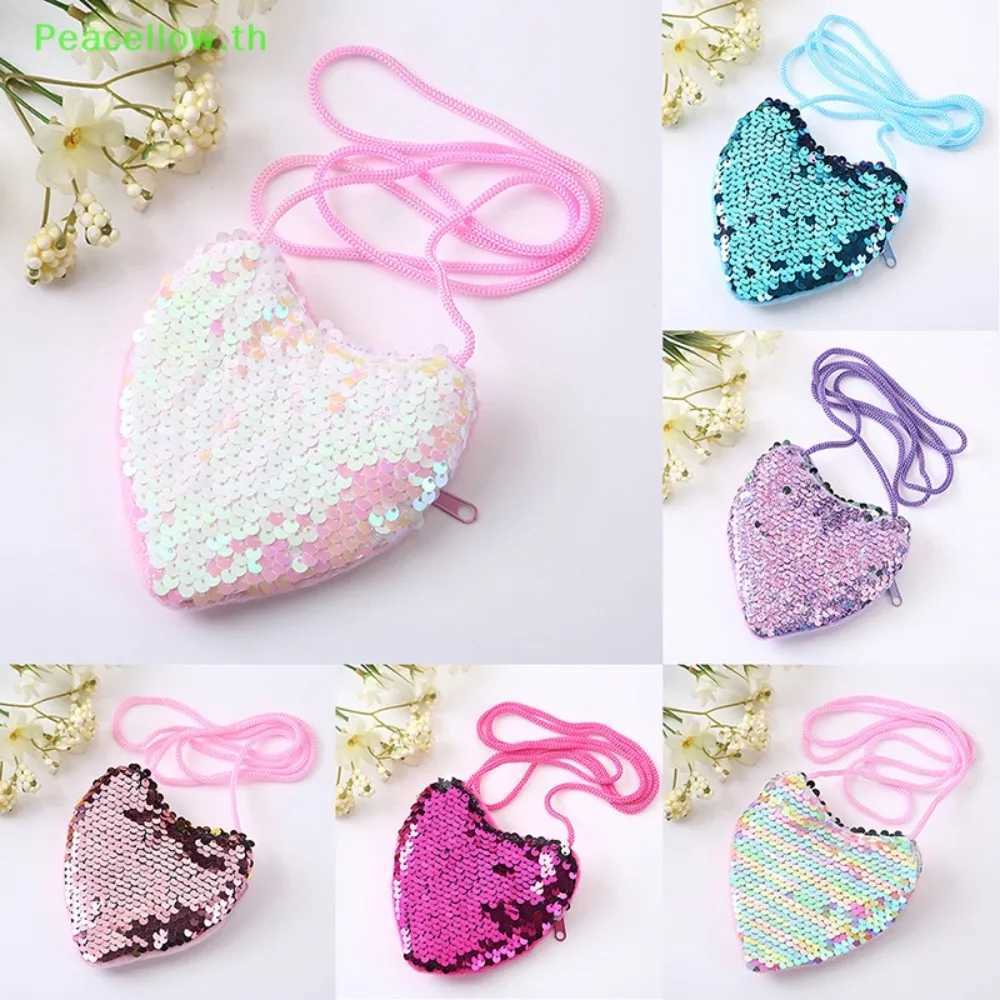 Decorative Kids Heart Shape Shoulder HandBags Kids Coin Purse Bag Mini Cute Princess Kids Funny Shoulder Bag LX241104