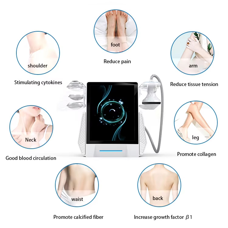 Hot Selling Portable FSWT Body Injury Rehabilitation 8 Bars Focus Shock Wave Therapy Body Massage Tendon Bone Muscle Pain Relief Anti-inflammation Mac