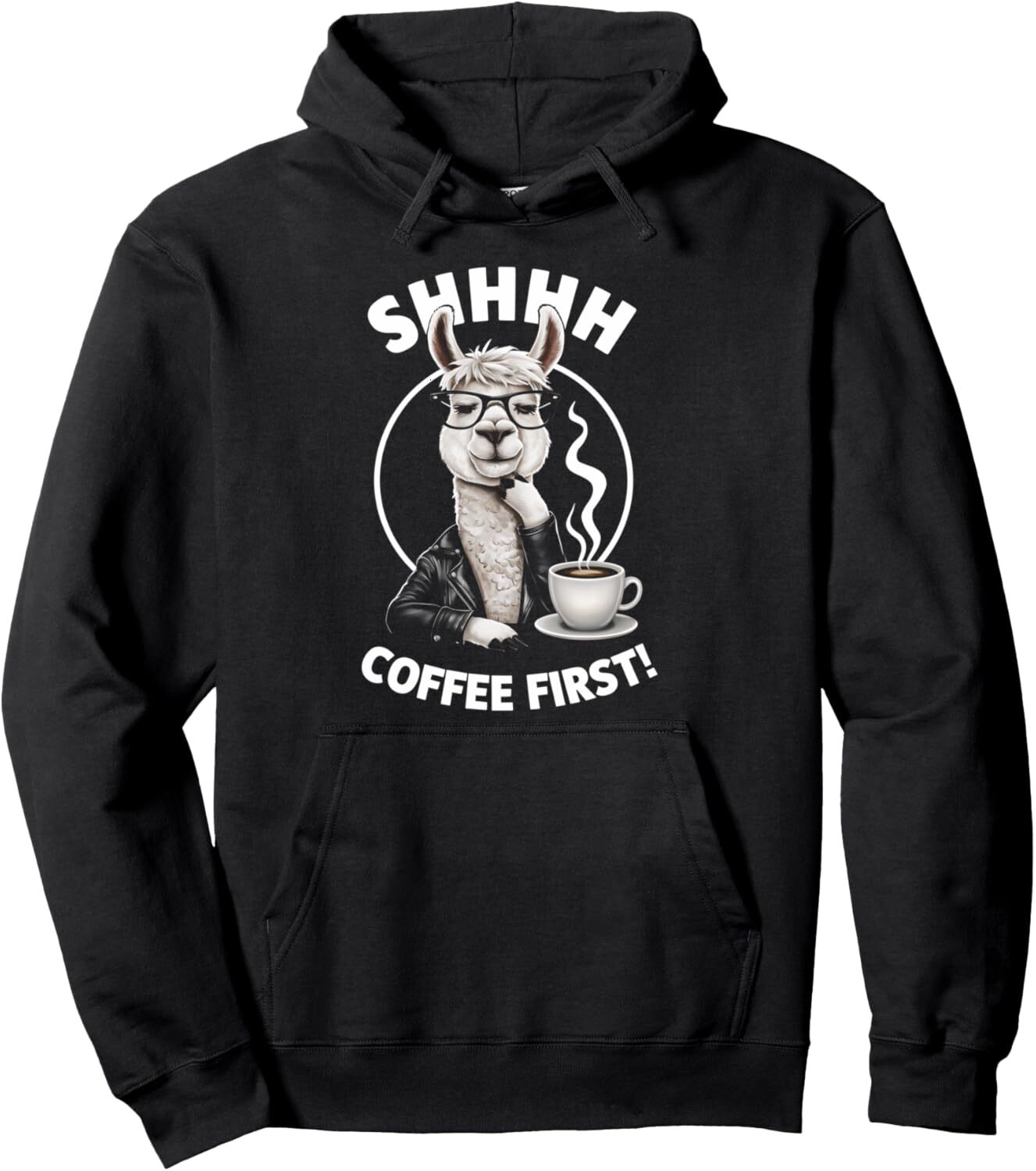 Hoodie for Mens Womens Llama Coffee Lover Apparel Funny Llama Drinking Coffee Pullover Hoodie Graphic Hoodies sweatshirt Pullover Long Sleeve