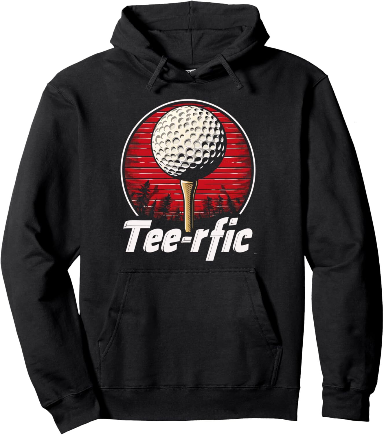Hoodie for Mens Womens Golfing Golf Ball Sunset Forest Retro Vintage Golfer Design Pullover Hoodie Graphic Hoodies sweatshirt Pullover Long Sleeve