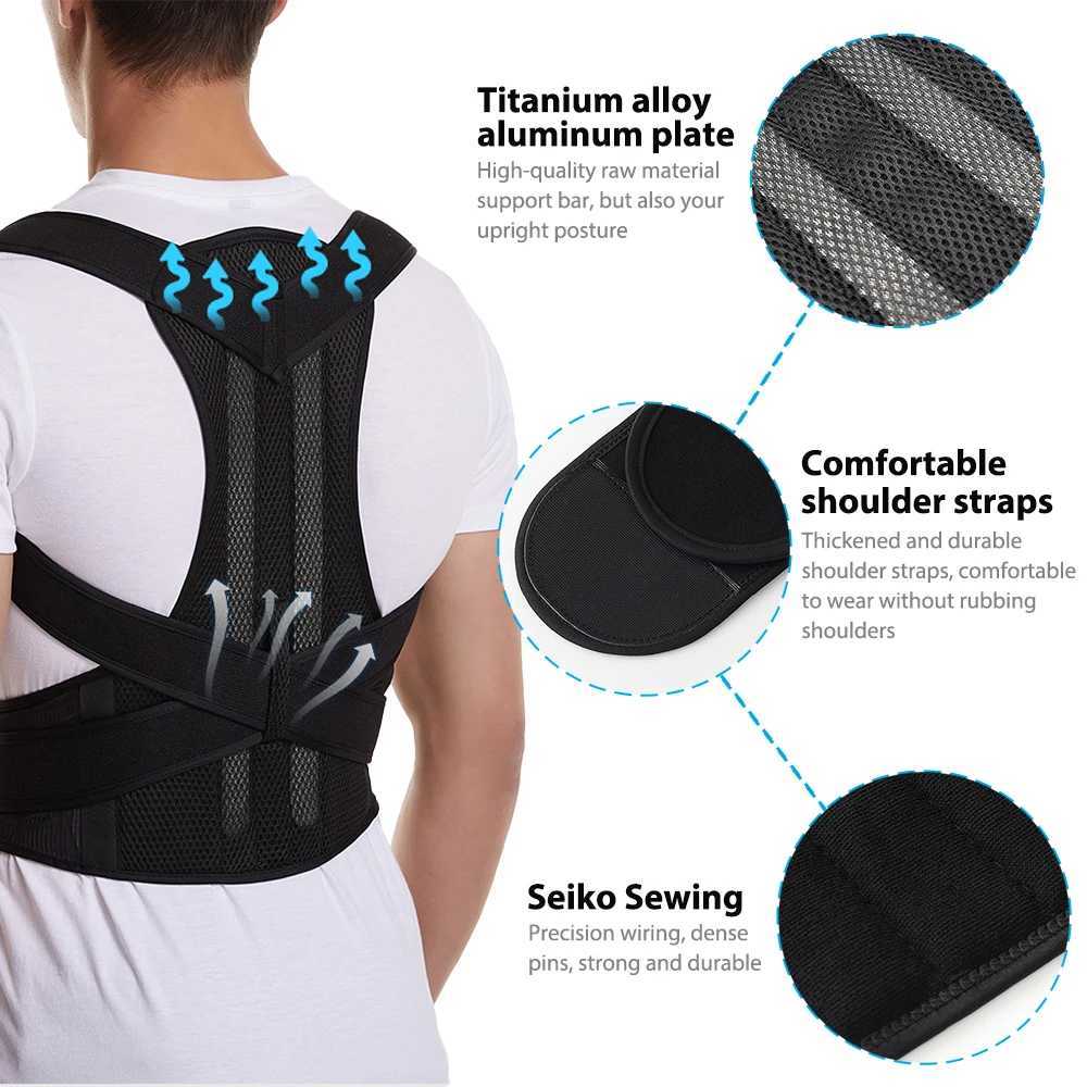 Back Support A back support posture corrector suitable for both women and men with adjustable back and waist support and shoulder support to improve S