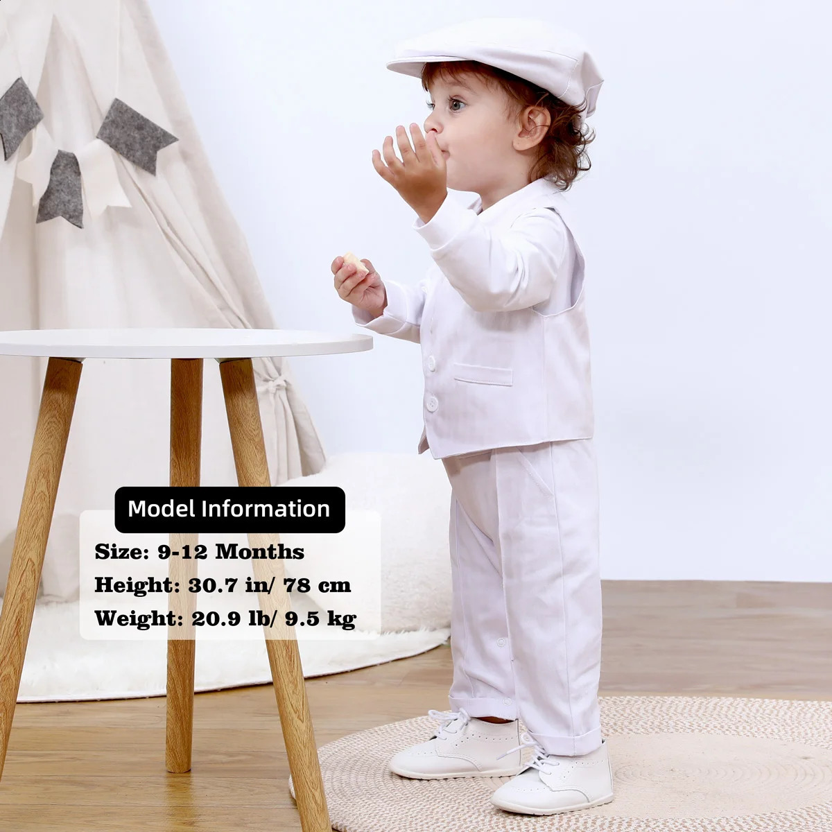 Baby Boy Baptism Suit Christening Outfit Easter Church Set Infant White Clothes born Birthday Party Gift Formal Romper 3PCS 240920