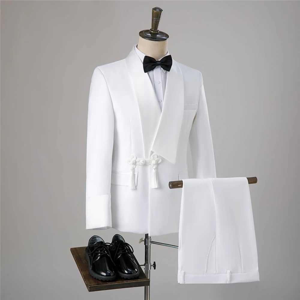 Luxury Elegnet Custom Black Suit For Men High Quality Wedding Formal Groom Party Fashion Tuxedos 2 Piece Set Blazers Pants 2024X240927