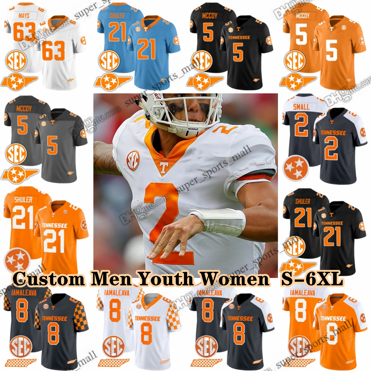 Custom NCAA 2024 Tennessee Volunteers Football Jersey 8 Nico Iamaleava 6 Dylan Sampson Dont'e Thornton Jr. Arion Carter Will Brooks Moore Bishop Custom name number