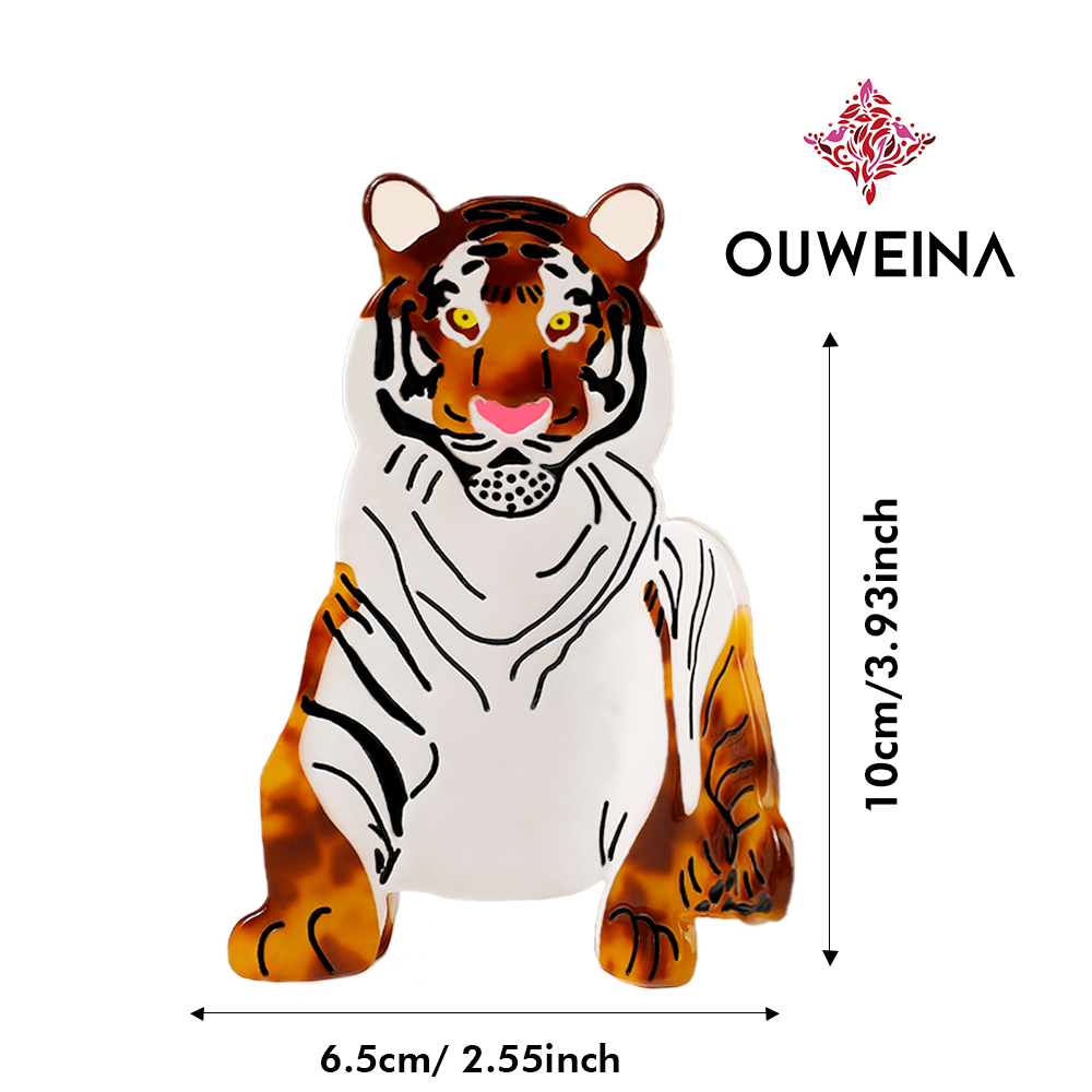 Fun tiger acetate hairpin girl heart bangs clip side clip student creative broken hairpin hair accessories wholesale