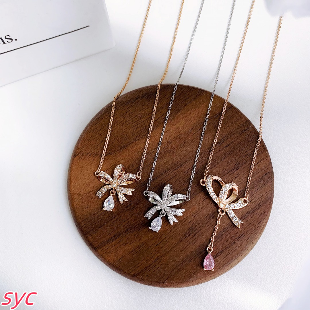 Luxury Pendant Necklace HYPERBOLA FIGURATIVE SW Brand Designer Butterfly Wings Charm Crystal Zircon Choker For Women Jewelry Party Gift