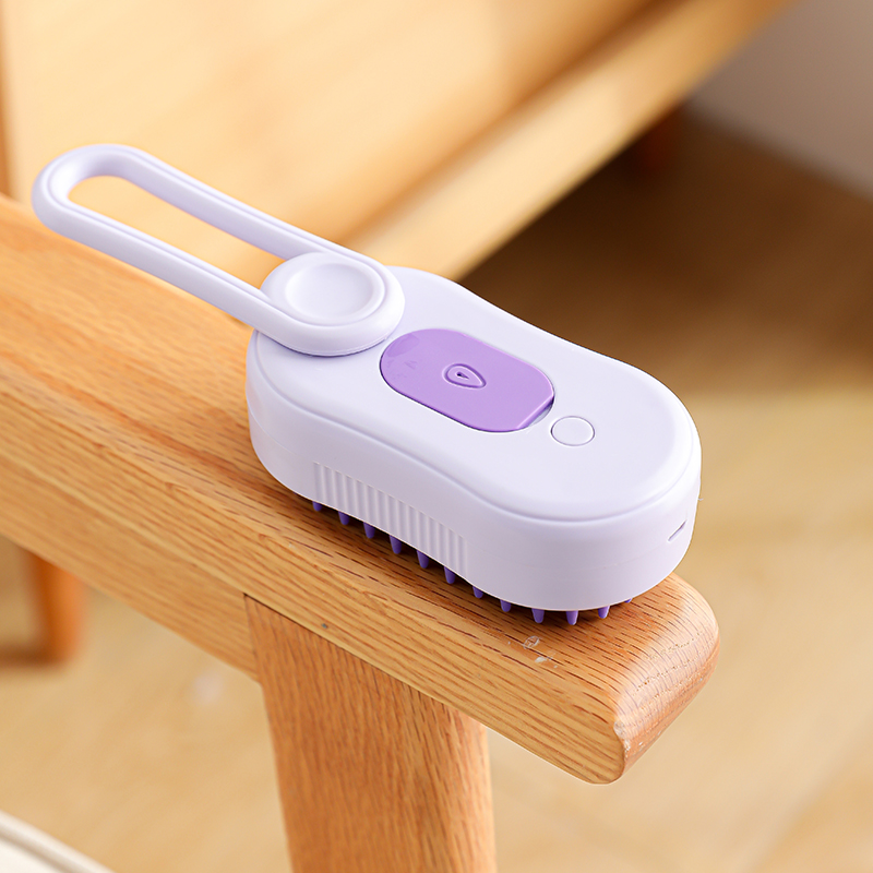 Pet steam brush bath massage comb reusable silicone pet spray brush cat and dog hair removal brush