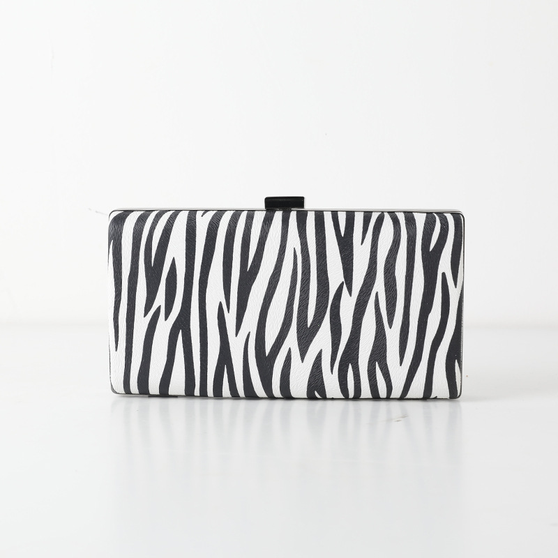 Zebra print dinner package Europe and the United States fashion clutch PU chain foreign trade evening bag 4