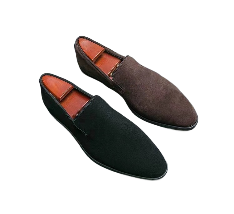 Dress Shoes Spring Italian Designer Brand Suede Leather Business Office Mens Brown Nightclub Party Loafers Drop Delivery Dhp8Q