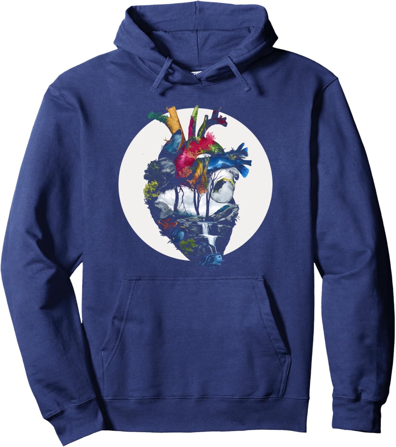 Hoodie for Mens Womens Nature Lover Waterfall Heartbeat Hiking Camping Nature Gifts Pullover Hoodie Graphic Hoodies sweatshirt Pullover Long Sleeve