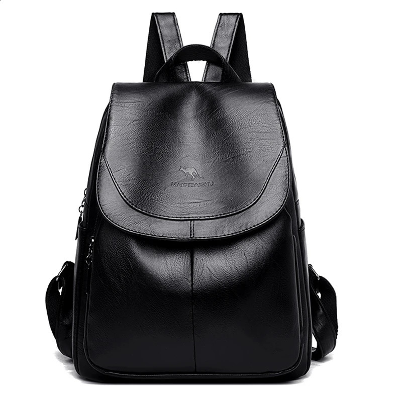 Women Backpack High Quality Soft Leather Female Vintage Bag School Bags Travel Bagpack Ladies Large Capacity Bookbag Rucksack 240925Z