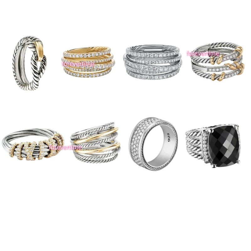 Designer band rings for women men classic black generous diamond cross ring twisted rings silver gold plated luxury engagement ring design jewelry gift