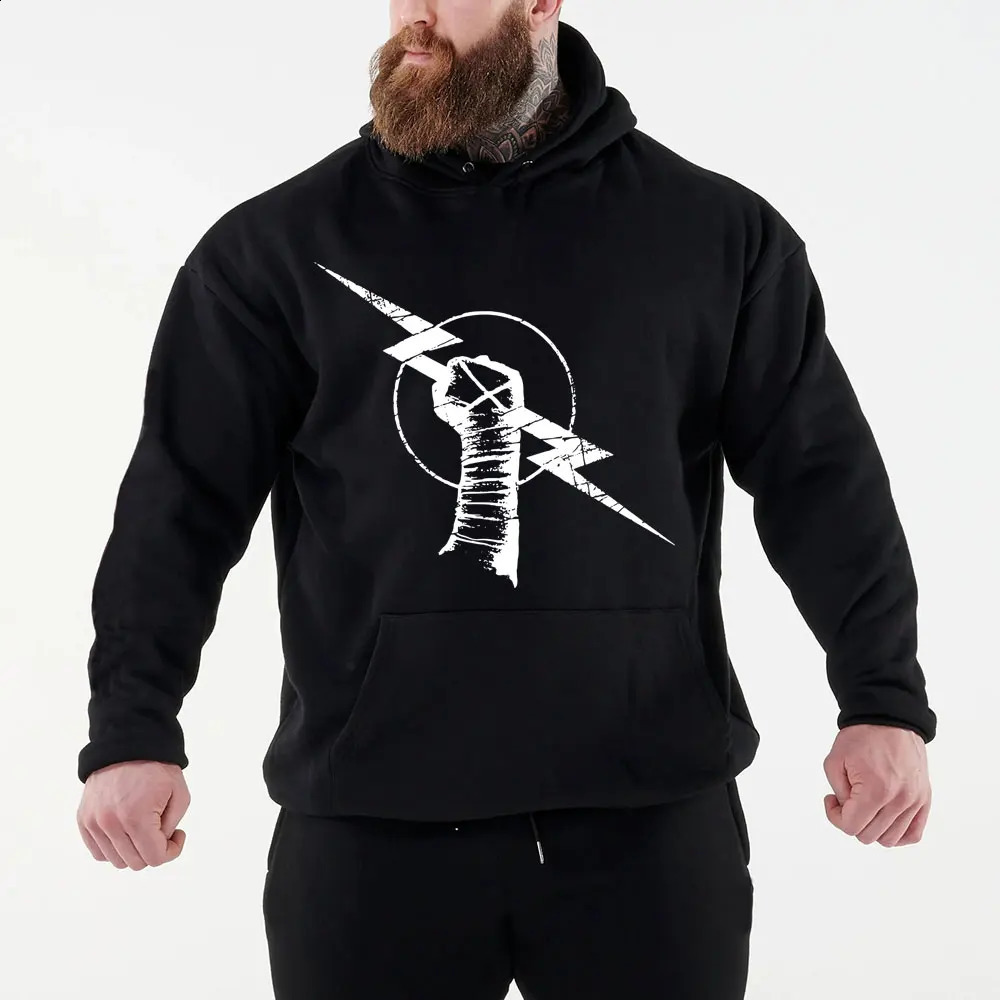 Wrestler CM Punk Mens Black Hoodie for Autumn/Winter Street Sports Casual Roller Returns 240929