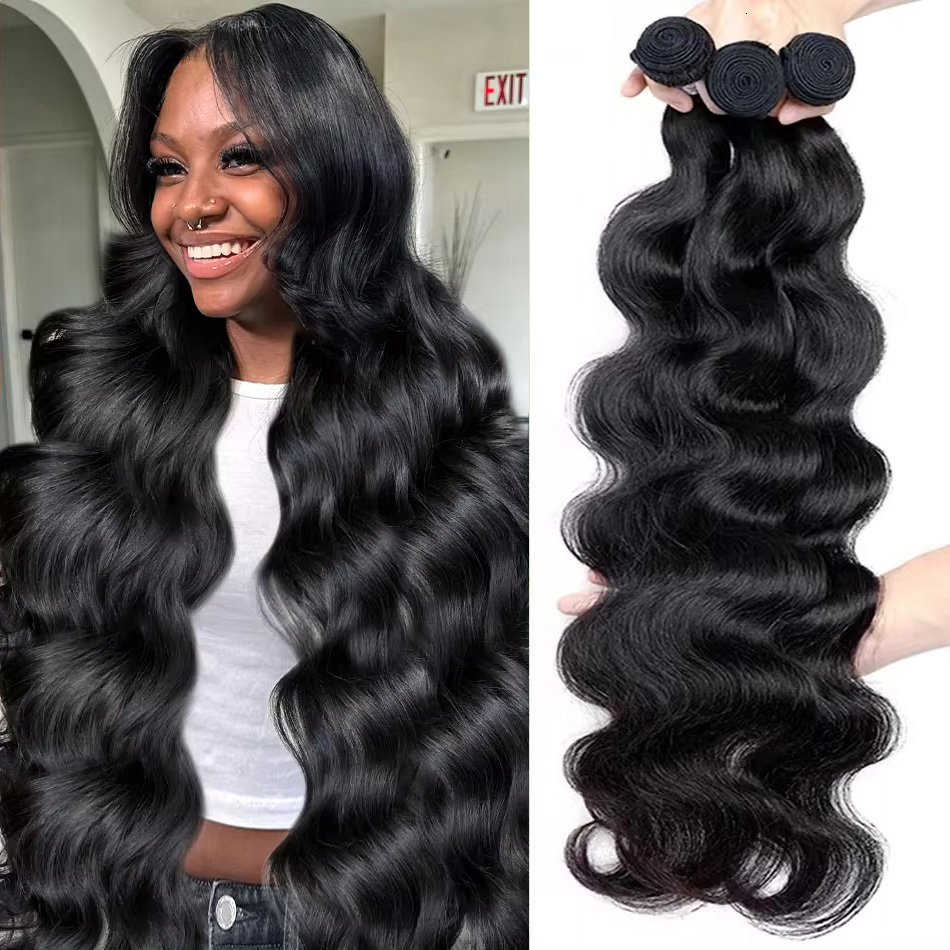 Cosdelu Body Remy Unprocessed Raw Virgin 100% Human Hair Water Wave Extensions 3 4 Bundles Deal