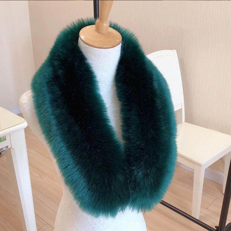 Winter Warm Faux Fur Collars Fluffy Collar Women Fur Scarf Plush Wrap Neckerchief Fur Shawl For Coat Down Jacket 240927