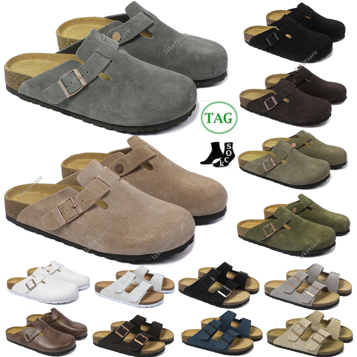 soft footbed sandals clog suede clogs sandal slippers slides slipper taupe black antique white mocha faded khaki mink velvet grey earth leather brown women men #11#