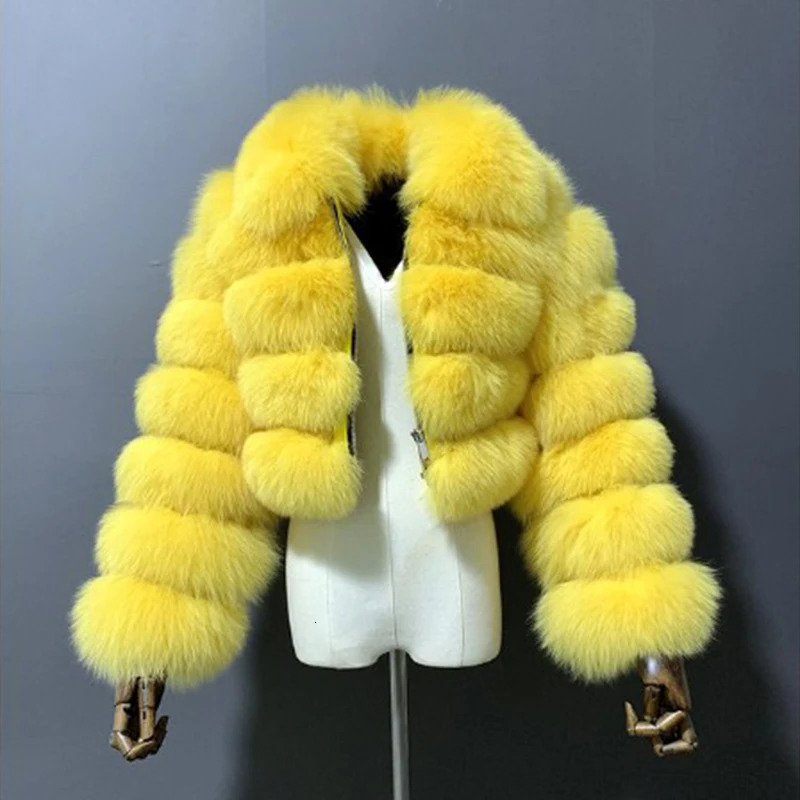 Cropped Faux Fur Women Coats Zipper Streetwear Casual Turn-Down Collar Long Sleeve Coat Autumn Winter Warm Fashion Jacket