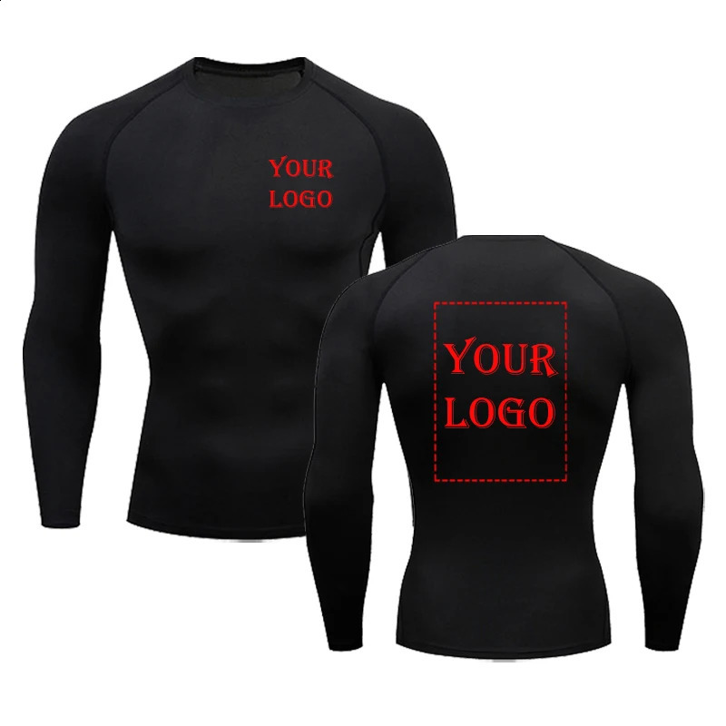 Your own n image compression shirt running fitness tight fitting sportswear customized printing Tshirt 240929