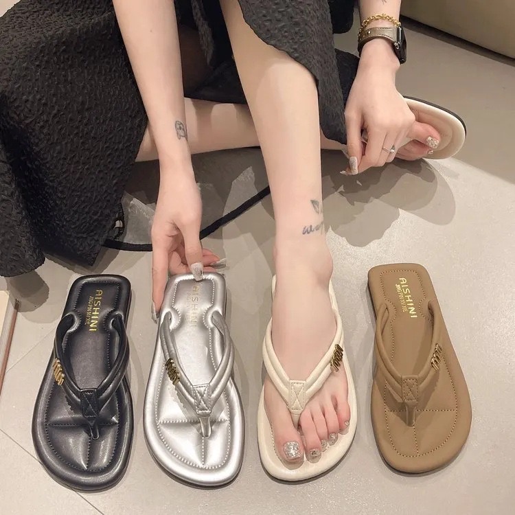 Designer Women Slipper Beach Non-slip Summer Fashion Flip-ps Classic Letter Decorative Sandals 6cd