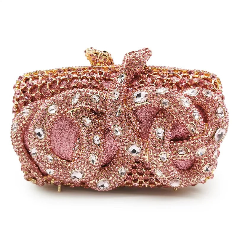 XIYUAN Crystal Women Clutch Purse Fashion Snake Shape AB Rhinestone Diamond Shoulder Handbags Clutches 240926